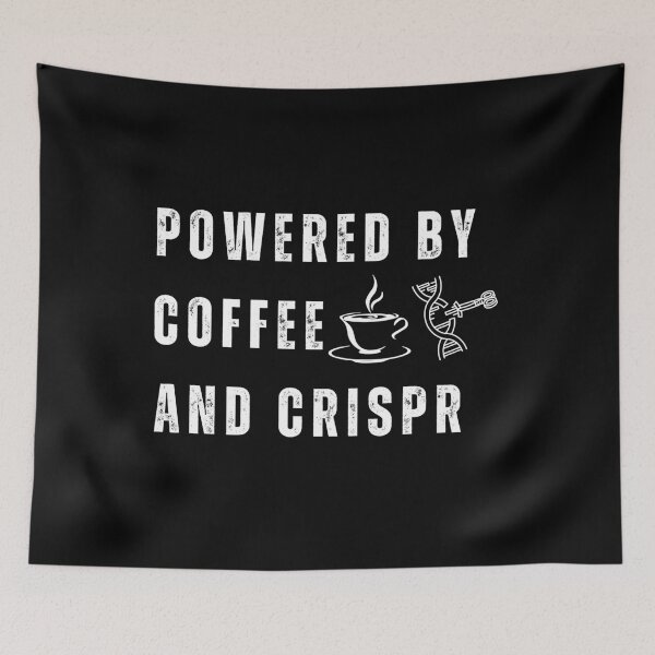 Item preview, Powered by coffee and crispr funny laboratory science design designed and sold by Lady-Frost.