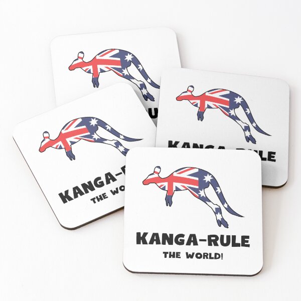 Item preview, Happy Aussie Day Kangaroo "Kanga-Rule The World" Funny Pun - Australian Flag designed and sold by mimiscreativity.