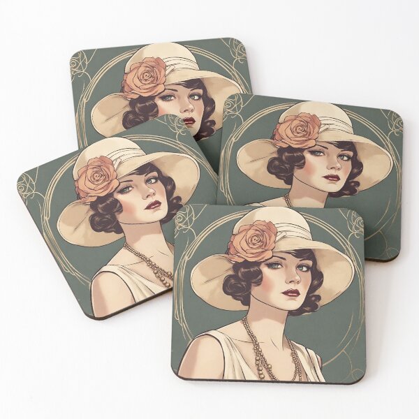 Item preview, Swing and Fringes: Retro Portrait of a 1920s Flapper designed and sold by Aurorartsprint.