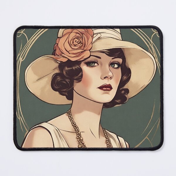 Item preview, Swing and Fringes: Retro Portrait of a 1920s Flapper designed and sold by Aurorartsprint.
