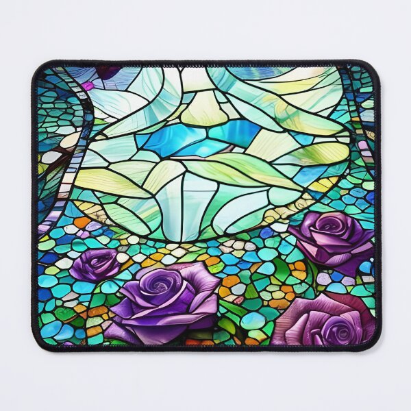 Item preview, Stained Glass Purple Roses designed and sold by ChanceTwoArt.