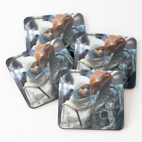 Item preview, Alien and girl in subway designed and sold by oilidesing.