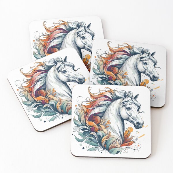 Item preview,  "A scene of catching the reins of a white horse and facing each other"  Watercolor designed and sold by PaintMeWorld.