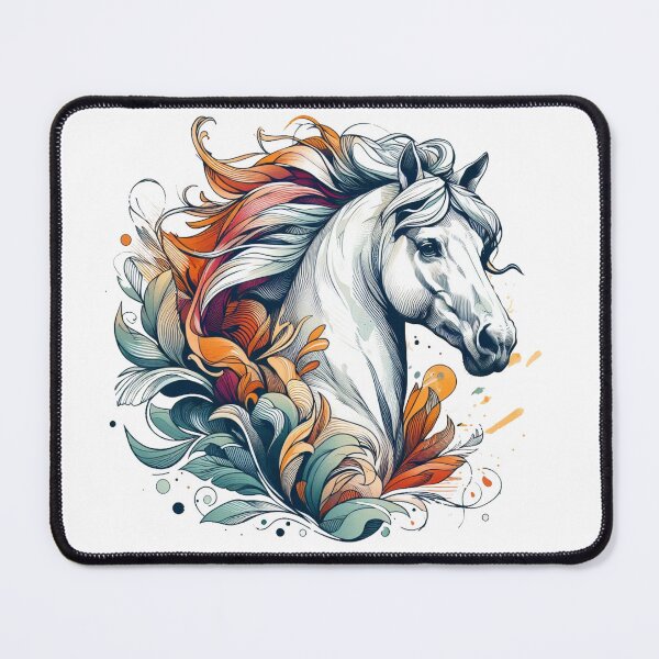 Item preview,  "A scene of catching the reins of a white horse and facing each other"  Watercolor designed and sold by PaintMeWorld.