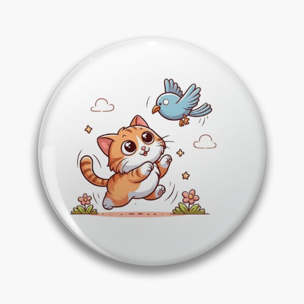 Item preview, A kitten trying to catch a flying bird designed and sold by liugr-dl.