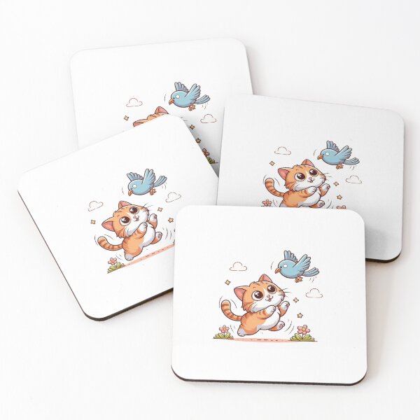 Item preview, A kitten trying to catch a flying bird designed and sold by liugr-dl.