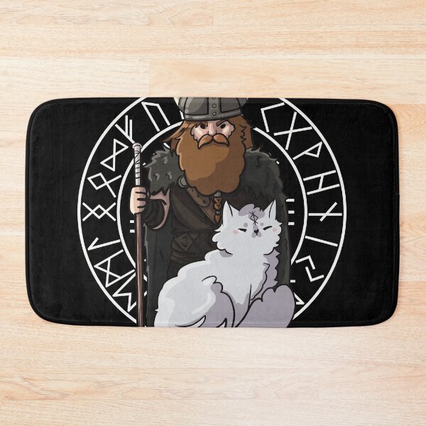 Item preview, Viking and his Cat Vegvisir  designed and sold by FelineEmporium.