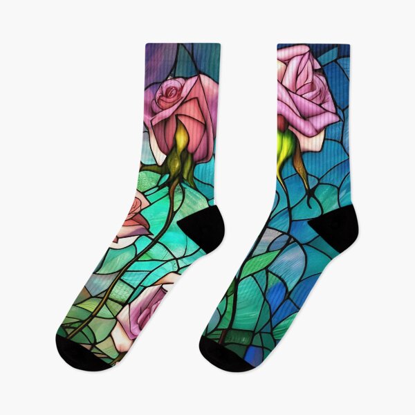 Item preview, Stained Glass Pink Roses designed and sold by ChanceTwoArt.