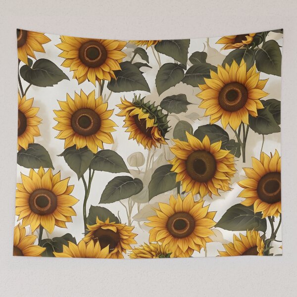 Artikelvorschau, Sonnenblume Retro Wanddruck,Wandkunst,Retro Wanddekoration entworfen und verkauft von X-ecute.