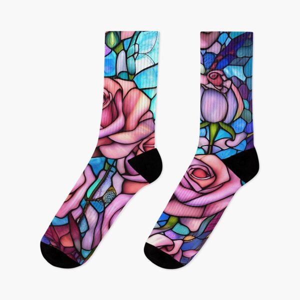 Item preview, Stained Glass Pink Roses designed and sold by ChanceTwoArt.