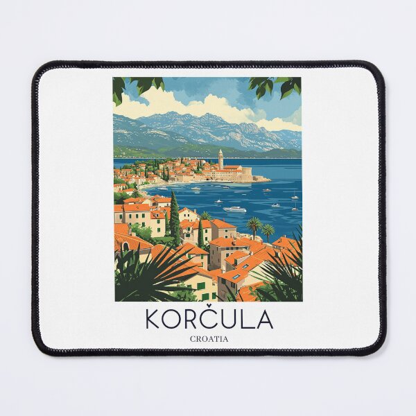 Item preview, A Pop Art Travel Print of Korčula - Croatia  designed and sold by StudioRedKoala.