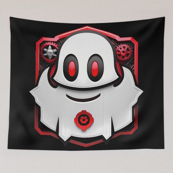 Item preview, Laughs Guaranteed: Digital Art with Red Mechanical Ghost designed and sold by Artedig.