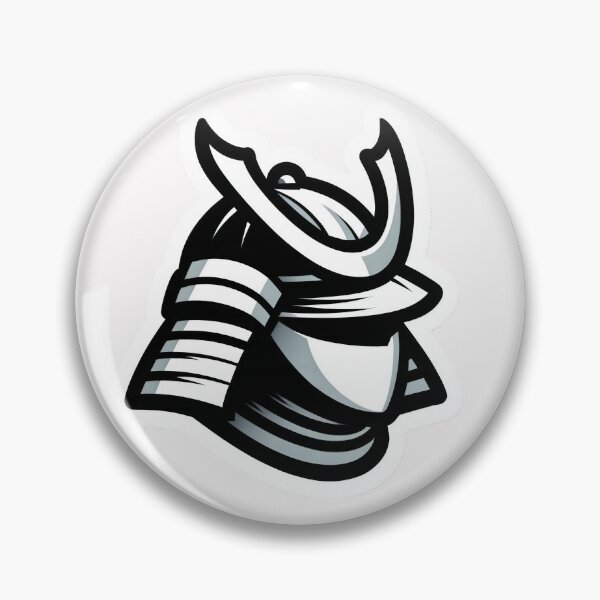 Artikelvorschau, Monochromer Samurai-Helm: Stilisierter Kabuto-Aufkleber entworfen und verkauft von ShogunStyle.