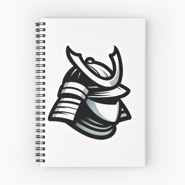 Artikelvorschau, Monochromer Samurai-Helm: Stilisierter Kabuto-Aufkleber entworfen und verkauft von ShogunStyle.
