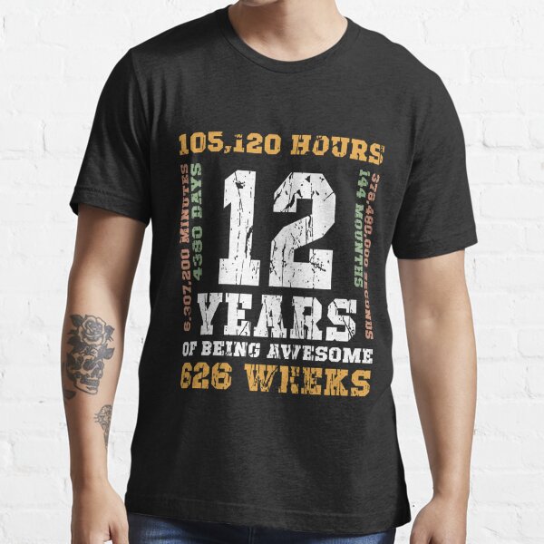 Camiseta de cumpleaños número 12 para niños, camiseta de béisbol raglán  para niños de 12 años, Negro, S