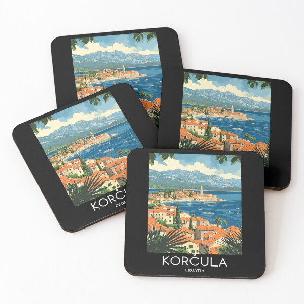 Item preview, A Pop Art Travel Print of Korčula - Croatia  designed and sold by StudioRedKoala.