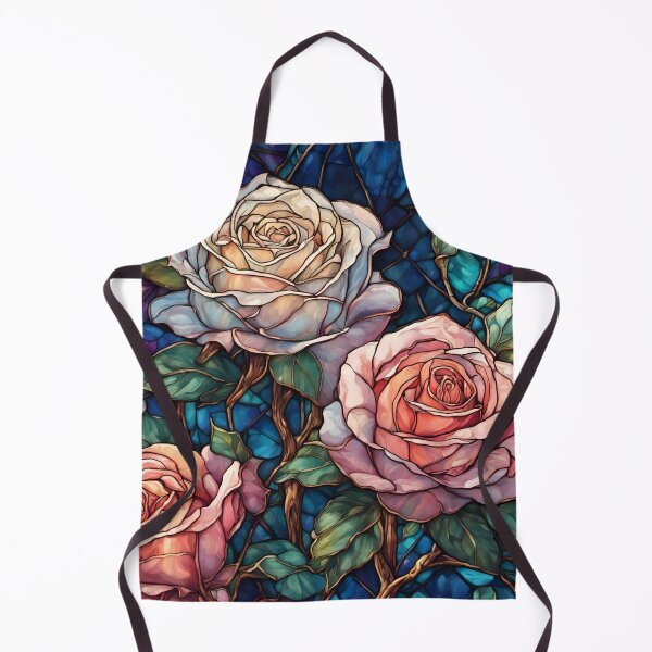 Item preview, Stained Glass White And Pink Roses designed and sold by ChanceTwoArt.