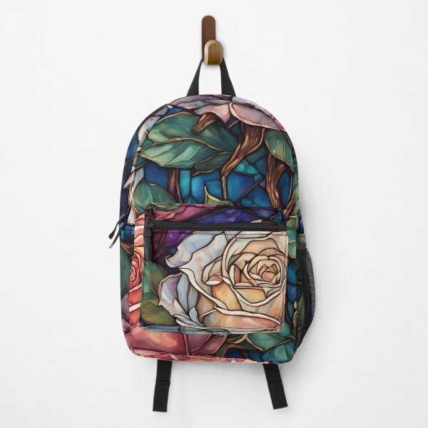 Item preview, Stained Glass White And Pink Roses designed and sold by ChanceTwoArt.