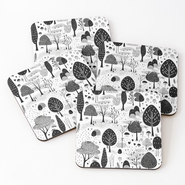 Item preview, Woodland Landscape in Black and White designed and sold by AllPrintsMore.