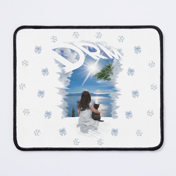 Item preview, Girl Cuddling a Cat on the Beach with Scenic View T-Shirt Art print Design designed and sold by M-Alchemy.