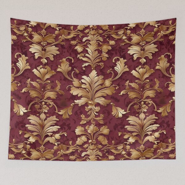 Item preview, Damask - Brown and Golden Abstract Pattern ; Floral Decorative arabesque designed and sold by PatternInArt.