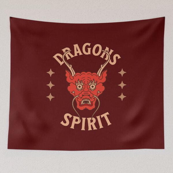 Item preview, Red Dragon Mascot Design with Furious Expression and Horns, Vintage-style mascot illustration of a fierce red dragon designed and sold by bosilvercat.