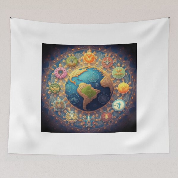 Item preview, The world with its spiritual signs designed and sold by smartlogo_factory.