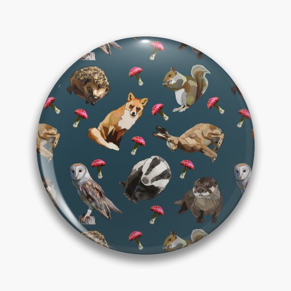 Item preview, Woodland Animals with mushrooms by BeeFoxTree (Evening Shade) designed and sold by BeeFoxTree.