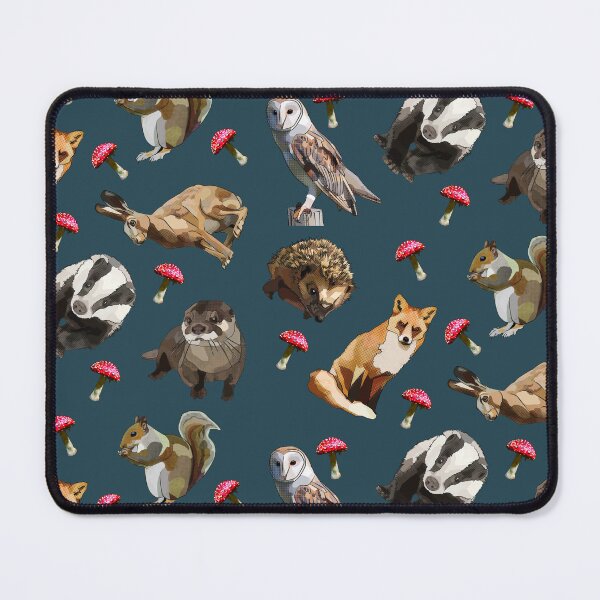 Item preview, Woodland Animals with mushrooms by BeeFoxTree (Evening Shade) designed and sold by BeeFoxTree.