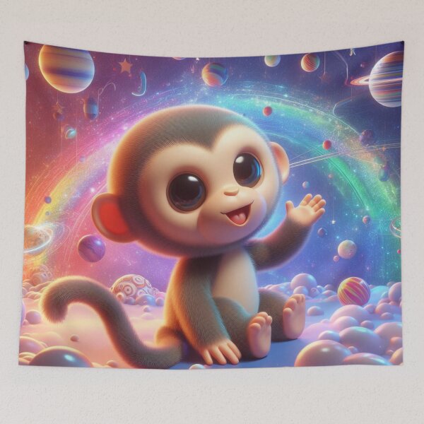 Item preview, Little monkey in space saying hello designed and sold by Theudric.