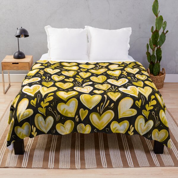 Item preview, Sun-Kissed Affection: Yellow Gleaming Heart Patterns designed and sold by ColorfulVanilla.