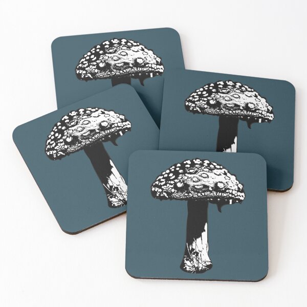 Item preview, Black and White Toadstool, Moody mushroom by BeeFoxTree (Evening Shade) designed and sold by BeeFoxTree.