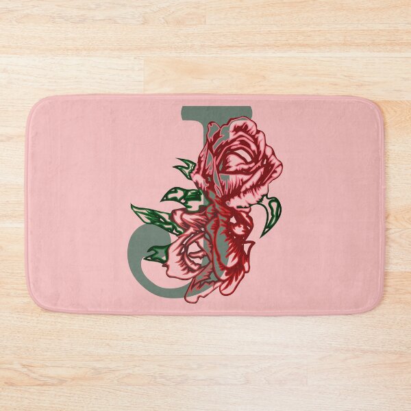Item preview, Capital letter J monogram and contour rose flowers designed and sold by CutieBlue.