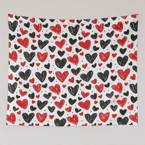 Item preview, Contrast of Passion: Red and Black Hearts designed and sold by ColorfulVanilla.