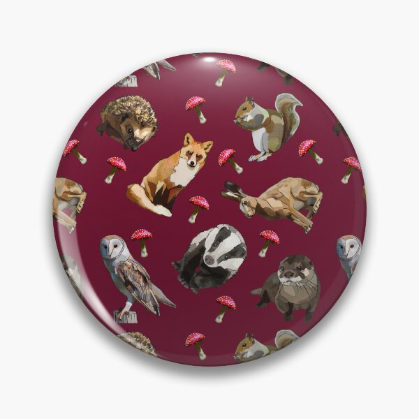 Item preview, Woodland Animals with mushrooms by BeeFoxTree (Crimson) designed and sold by BeeFoxTree.