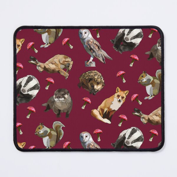 Item preview, Woodland Animals with mushrooms by BeeFoxTree (Crimson) designed and sold by BeeFoxTree.