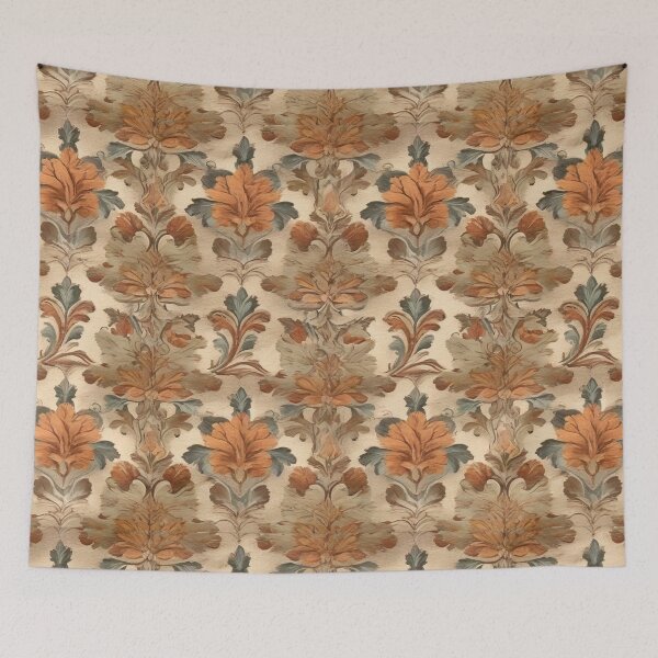 Item preview, Damask - Orange Abstract Pattern ; Floral Decorative arabesque designed and sold by PatternInArt.
