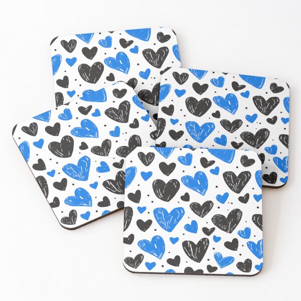 Item preview, Midnight and Sky: Heart Contrast, Black and Blue designed and sold by ColorfulVanilla.