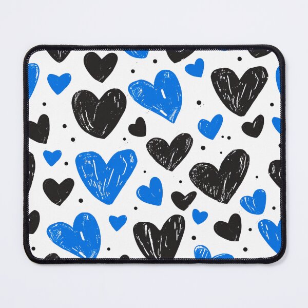 Item preview, Midnight and Sky: Heart Contrast, Black and Blue designed and sold by ColorfulVanilla.
