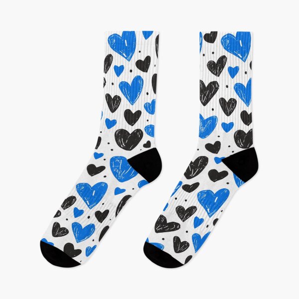 Item preview, Midnight and Sky: Heart Contrast, Black and Blue designed and sold by ColorfulVanilla.