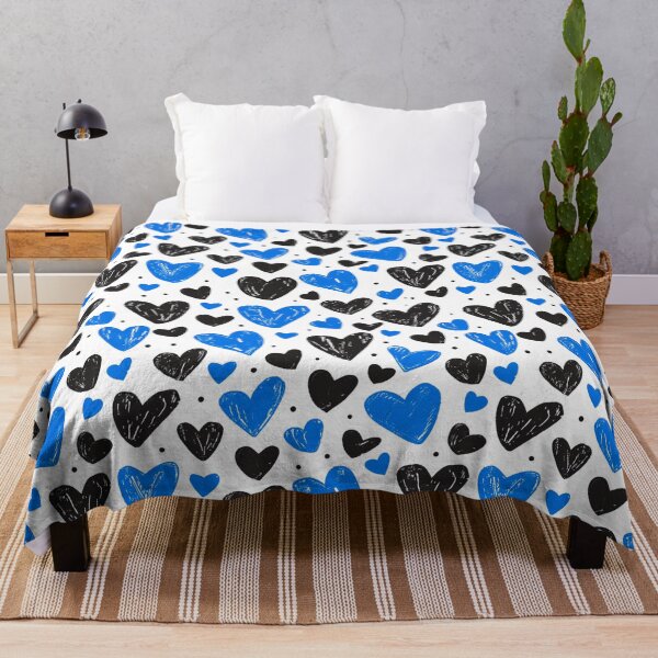 Item preview, Midnight and Sky: Heart Contrast, Black and Blue designed and sold by ColorfulVanilla.
