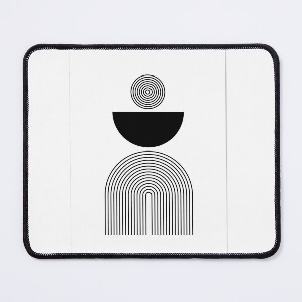 Item preview, Exclusive design: Minimalist shapes with black and white stripes and circles designed and sold by rooofer.