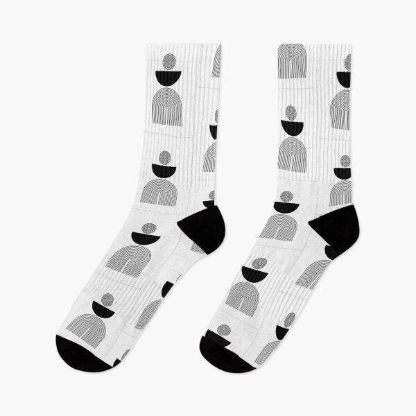 Item preview, Exclusive design: Minimalist shapes with black and white stripes and circles designed and sold by rooofer.