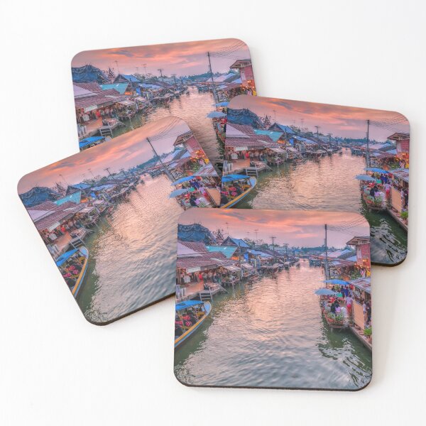 Item preview, Floating Market Sunset Thailand designed and sold by AJEvans.