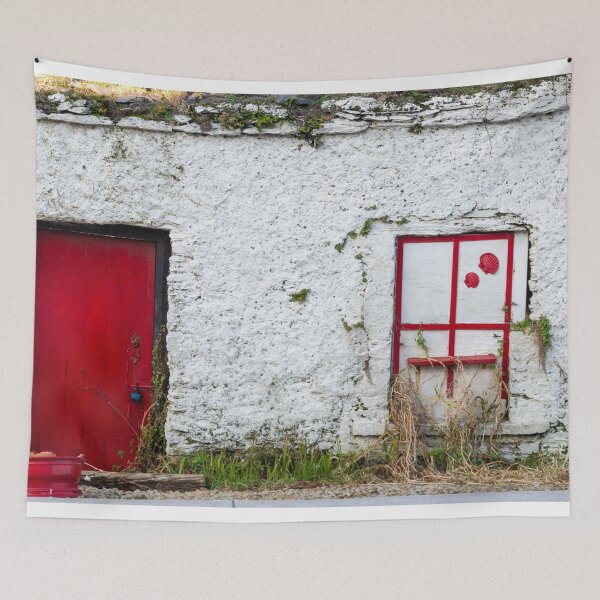 Item preview, Cabaña encalada con puerta roja designed and sold by StephenPower.
