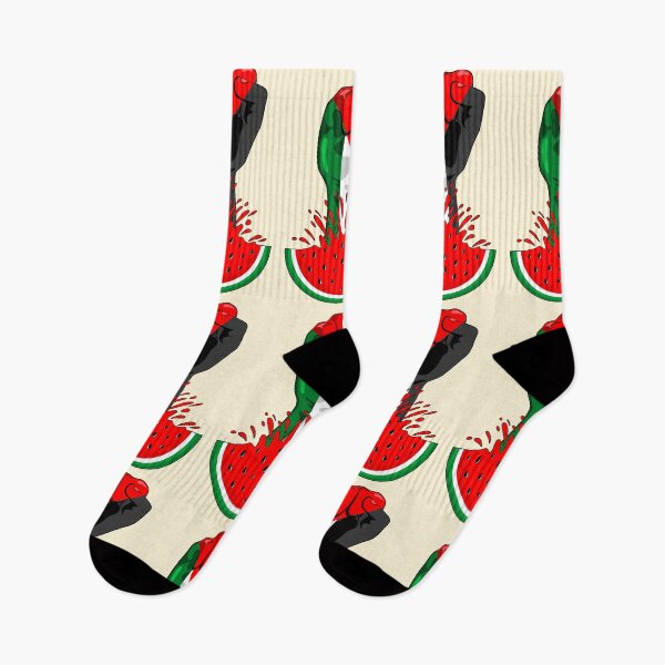Item preview, Palestine Flag on Revolution Fist Symbol of freedom coming out from a Watermelon designed and sold by BluedarkArt.