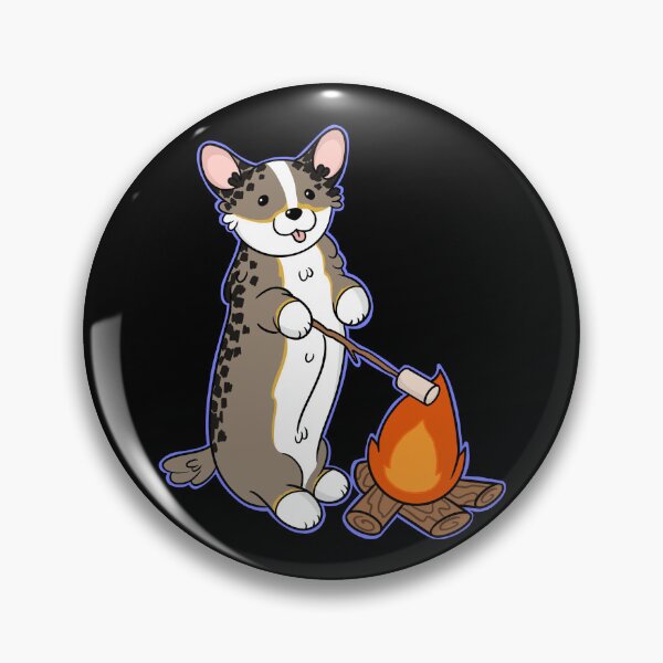 Artikelvorschau, Campfire Dreifarbiger Corgi entworfen und verkauft von DrawsCutePaws.