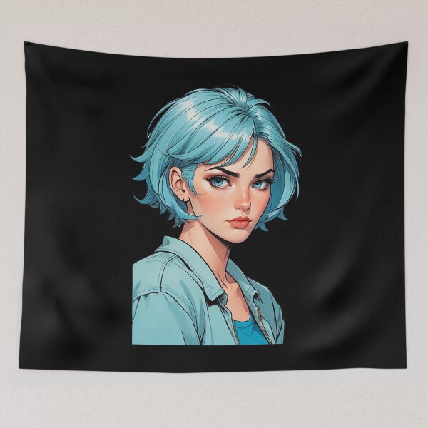 Item preview, Blue Hair Comic Book Girl designed and sold by waterhutch.