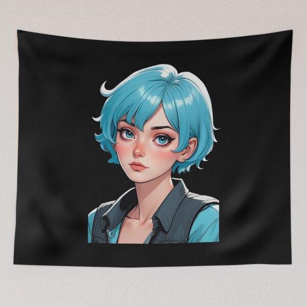 Item preview, Blue Hair Comic Book Girl designed and sold by waterhutch.
