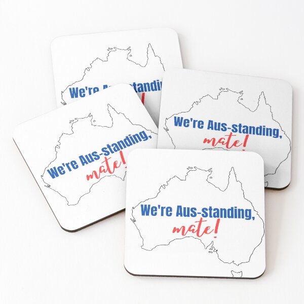 Item preview, We're Aus-standing, Mate! - Australian Map With a Funny Pun for Aussies  designed and sold by mimiscreativity.